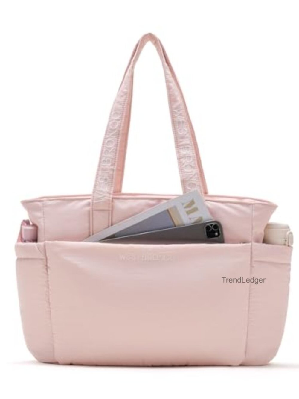 Puffer Tote Bag Lightweight Quilted Nylon Travel Work Laptop Tote